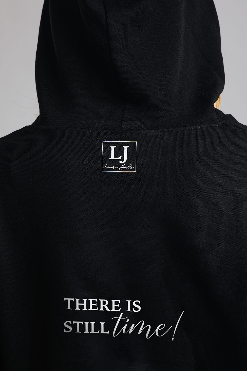 Smile Time Hoodie cropped Schwarz