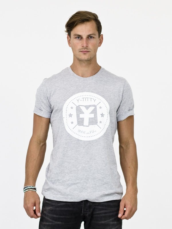 Y-Titty Logo Retro T-Shirt grau